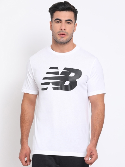 New Balance Men White Printed Round Neck T-shirt