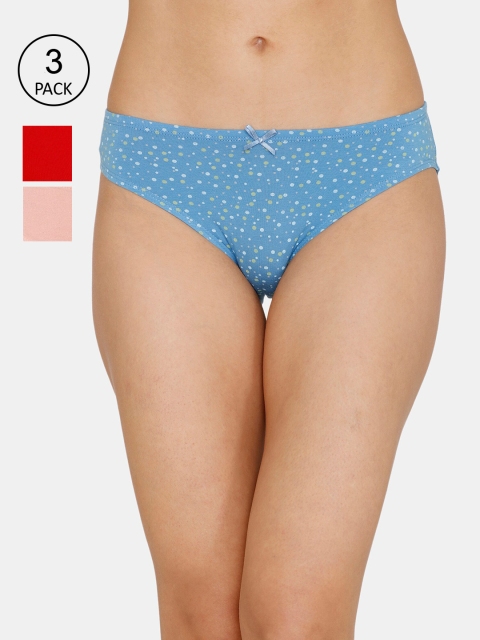 Zivame Women Pack of 3 Assorted Bikini Briefs ZI2414