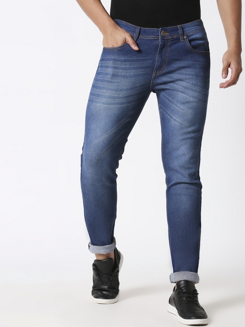 High Star Men Blue Slim Fit Mid-Rise Clean Look Stretchable Jeans
