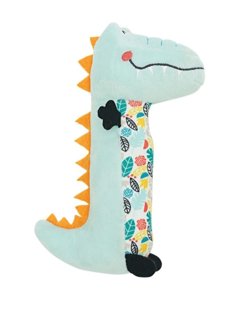 Heads Up For Tails Multicoloured Puppy Play Dino Plush Dog Toy, Multi