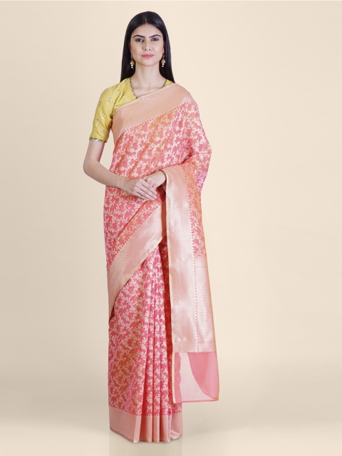 Shruti and Mangaaysh Pink & Gold-Coloured Silk Blend Woven Design Handloom Banarasi Saree
Shruti and Mangaaysh Pink & Gold-Coloured Silk Blend Woven Design Handloom Banarasi Saree