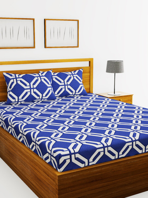 BIANCA Blue & White Geometric 152 TC Polyester 1 Single Bedsheet with 2 Pillow Covers
BIANCA Blue & White Geometric 152 TC Polyester 1 Single Bedsheet with 2 Pillow Covers