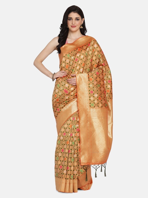 BOMBAY SELECTIONS Peach-Coloured & Gold-Toned Silk Blend Woven Design Banarasi Saree
BOMBAY SELECTIONS Peach-Coloured & Gold-Toned Silk Blend Woven Design Banarasi Saree