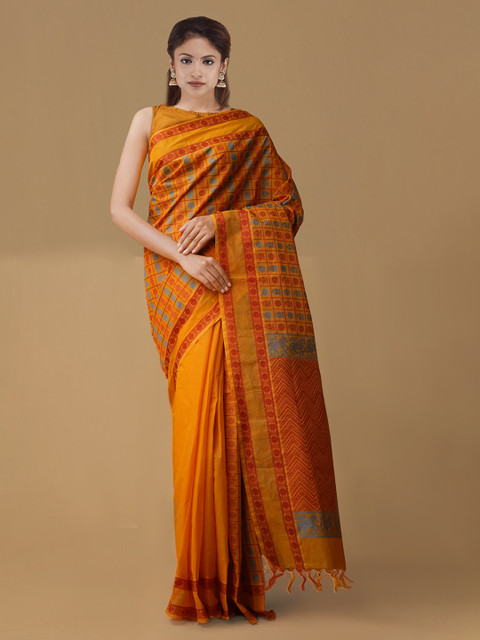 Unnati Silks Orange & Pink Silk Cotton Woven Design Handloom Mysore Silk Saree
Unnati Silks Orange & Pink Silk Cotton Woven Design Handloom Mysore Silk Saree