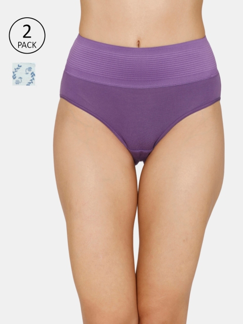 Zivame Women Pack Of 2 Assorted Hipster Briefs ZI2385FASHBWHIT