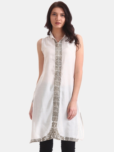Bronz Off White Printed Tunic