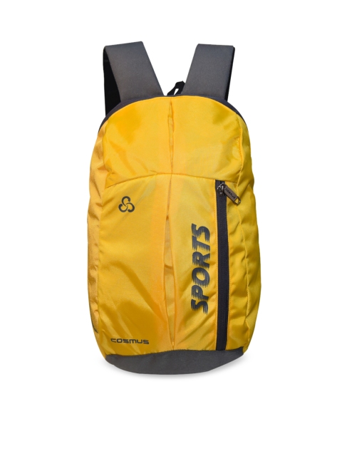 COSMUS Unisex Yellow & Black Solid Backpack
