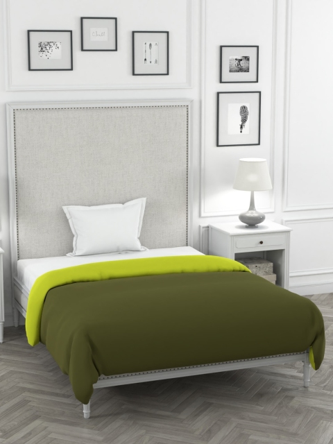 STELLAR HOME Green Solid AC Room 120 GSM Single Bed Comforter