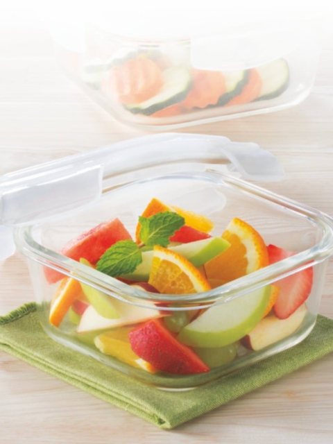 BOROSIL Set Of 2 Transparent & White Borosilicate Glass Microwavable Klip-N-Store Square Container With Air Tight Lid
BOROSIL Set Of 2 Transparent & White Borosilicate Glass Microwavable Klip-N-Store Square Container With Air Tight Lid