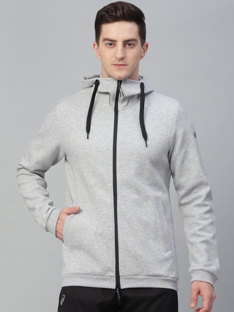ASICS Men Grey Solid Sweatshirt