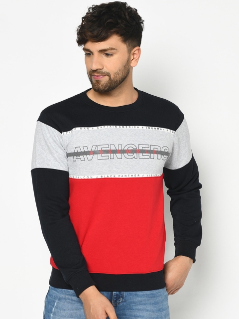Octave Men Red Printed Sweatshirt