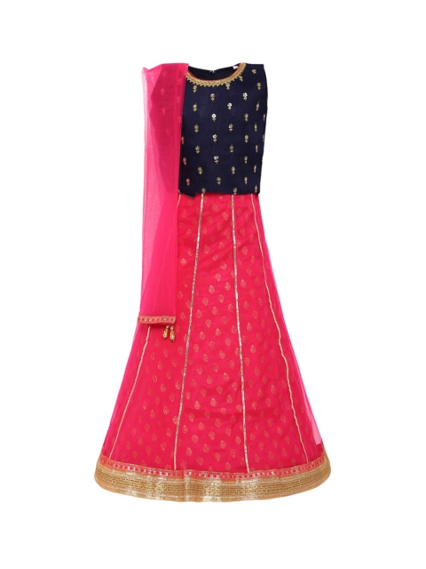 Aarika Girls Navy Blue & Pink Embellished Ready to Wear Lehenga & Blouse with Dupatta
Aarika Girls Navy Blue & Pink Embellished Ready to Wear Lehenga & Blouse with Dupatta