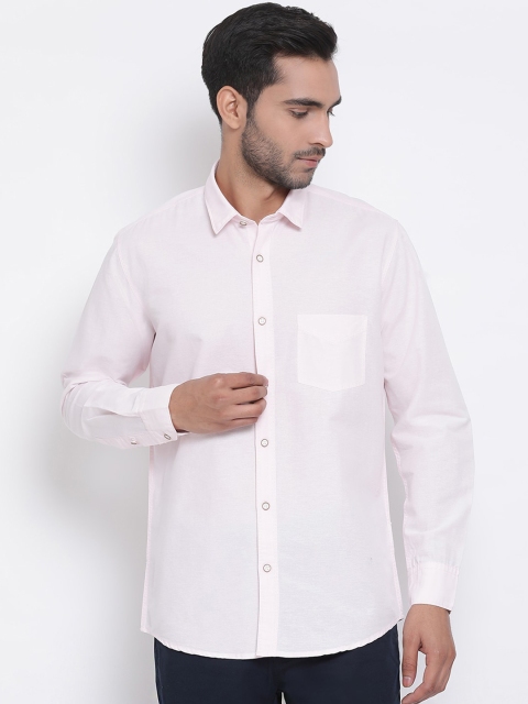 Richlook Men Pink Slim Fit Solid Casual Shirt