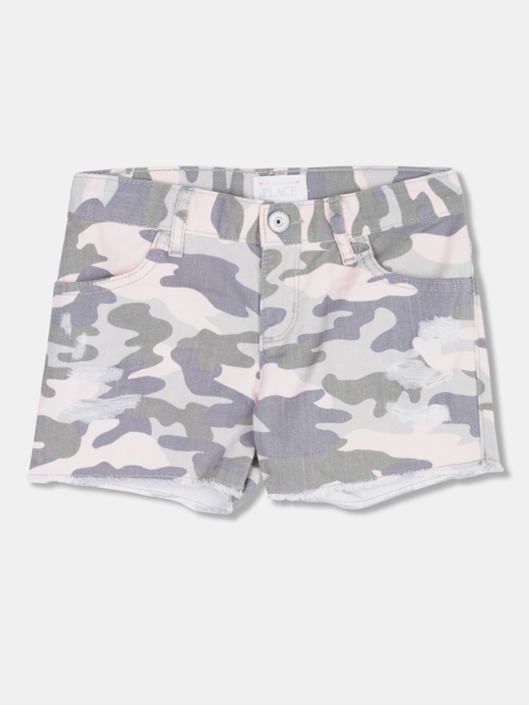 The Childrens Place Girls Pink Printed Regular Fit Regular Shorts
