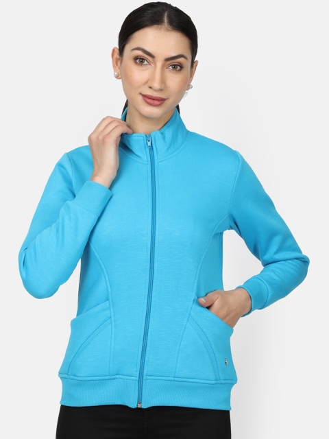 Monte Carlo Women Blue Solid Sweatshirt