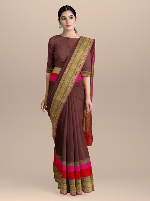 BharatSthali Maroon Solid Silk Cotton Woven Design Maheshwari Sustainable Saree
BharatSthali Maroon Solid Silk Cotton Woven Design Maheshwari Sustainable Saree