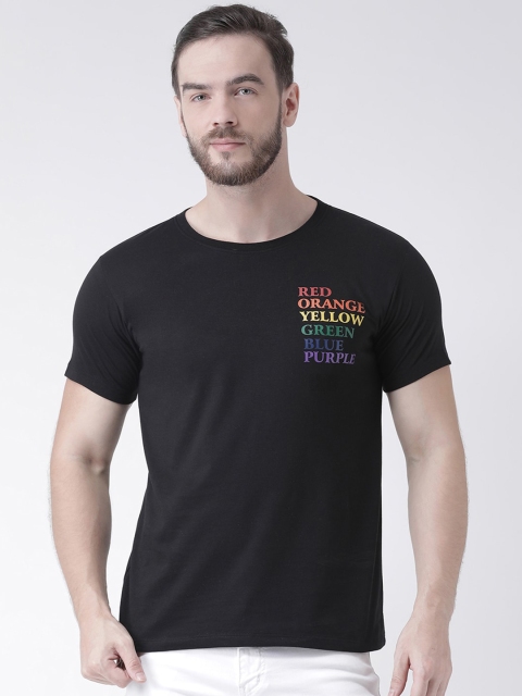 GRIFFEL Men Black Printed Round Neck T-shirt