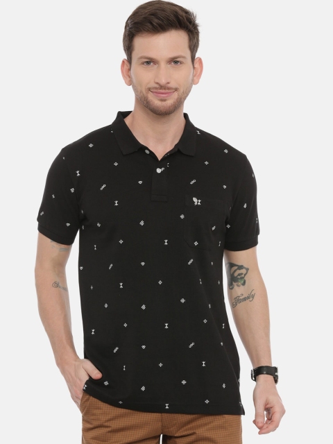 Classic Polo Men Navy Blue Printed Polo Collar T-shirt
