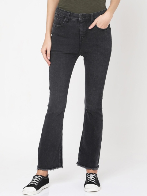 Pepe Jeans Women Black Bootcut High-Rise Clean Look Jeans