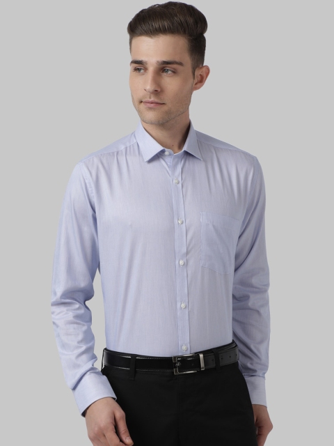 Park Avenue Men Blue Slim Fit Self Design Casual Shirt