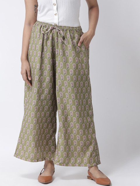 Hangup Women Olive Green & Purple Printed Straight Palazzos
Hangup Women Olive Green & Purple Printed Straight Palazzos