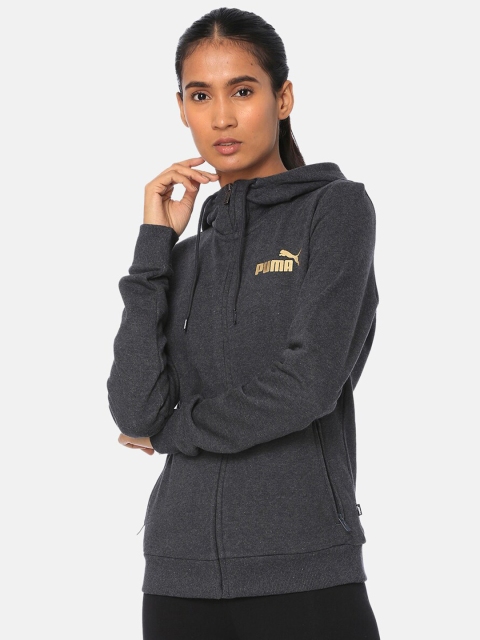 Puma Women Grey Solid Sporty Jacket