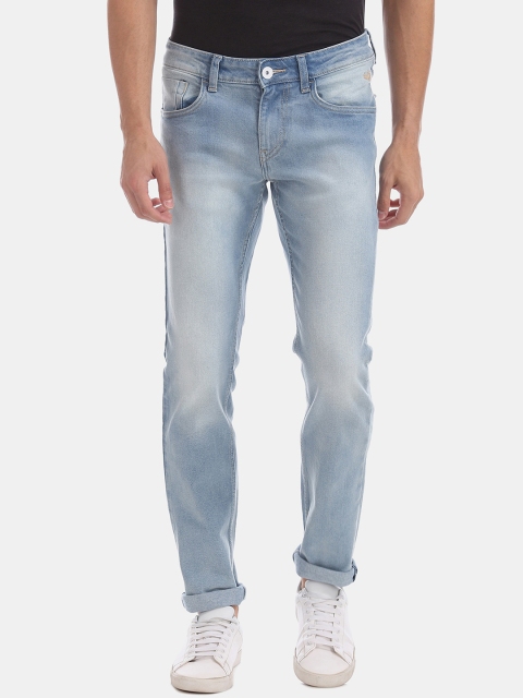 Flying Machine Men Blue Skinny Fit Mid-Rise Clean Look Stretchable Jeans