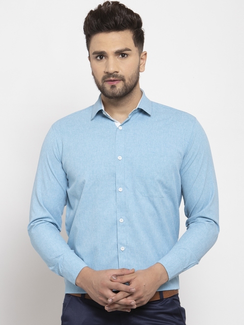 JAINISH Men Blue Regular Fit Solid Casual Shirt