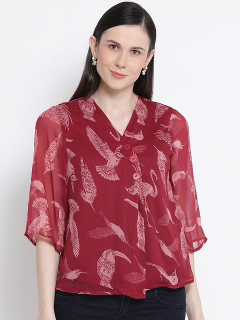 Oxolloxo Women Red Printed Top