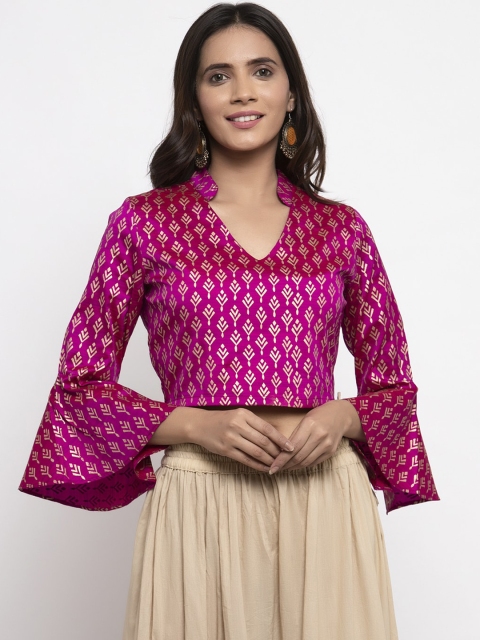 Kiaasa Women Pink Printed Crop Top
