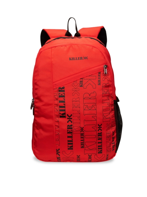 Killer Unisex Red & Black Printed Backpack
