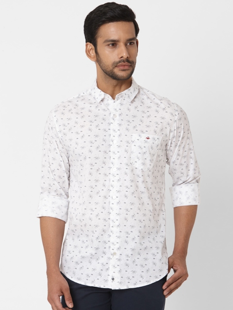 Mufti Men White Slim Fit Printed Casual Shirt
