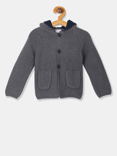 U.S. Polo Assn. Kids Infant Boys Grey Solid Cardigan