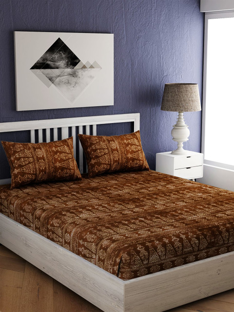 EverHOME Brown & Beige Printed 144 TC Cotton Double Queen Bedsheet With 2 Pillow Covers
EverHOME Brown & Beige Printed 144 TC Cotton Double Queen Bedsheet With 2 Pillow Covers
