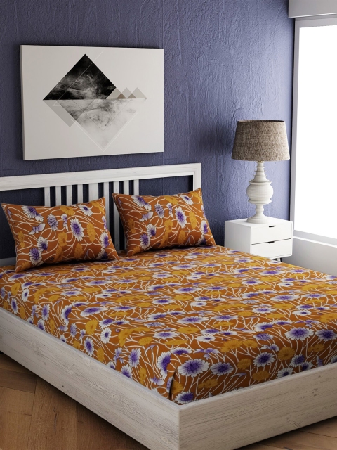 EverHOME Mustard Yellow & White Printed 144 TC Cotton Double Queen Bedsheet With 2 Pillow Covers
EverHOME Mustard Yellow & White Printed 144 TC Cotton Double Queen Bedsheet With 2 Pillow Covers