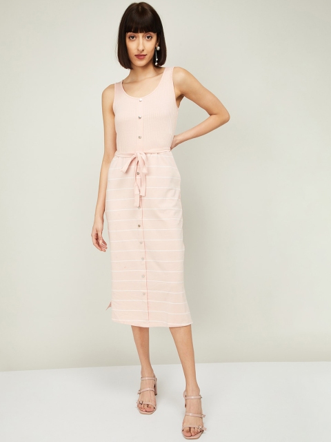 Bossini Women Pink Solid Sheath Dress