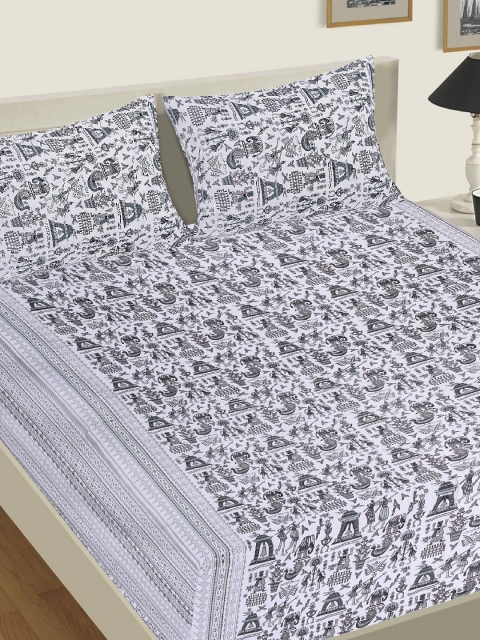 Tistabene Black and White Ethnic Motif 144 TC Cotton 1 King Size Bedsheet with 2 Pillow Covers
Tistabene Black and White Ethnic Motif 144 TC Cotton 1 King Size Bedsheet with 2 Pillow Covers