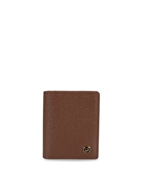 Da Milano Men Brown Solid Leather Card Holder