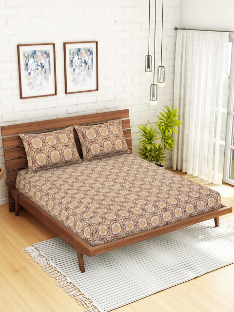 CORE Designed by SPACES Brown & Yellow Ethnic Motifs 104 TC Cotton Double Queen Bedsheet With 2 Pillow Covers
CORE Designed by SPACES Brown & Yellow Ethnic Motifs 104 TC Cotton Double Queen Bedsheet With 2 Pillow Covers