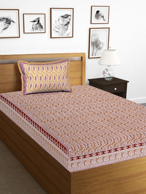 Tistabene Unisex Red and Yellow Ethnic Motif Printed 178 TC Cotton 1 Single Bedsheet With 1 Pillow Cover
Tistabene Unisex Red and Yellow Ethnic Motif Printed 178 TC Cotton 1 Single Bedsheet With 1 Pillow Cover