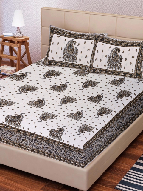 Tistabene Grey & White Ethnic Motifs Printed 144 TC Cotton King Bedsheet with 2 Pillow Covers
Tistabene Grey & White Ethnic Motifs Printed 144 TC Cotton King Bedsheet with 2 Pillow Covers
