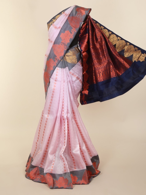 Pothys Pink Pure Silk Woven Design Kanjeevaram Saree
