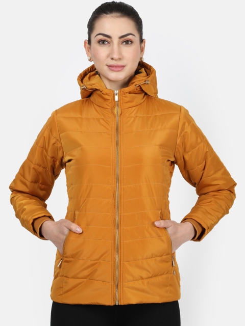 Monte Carlo Women Mustard Yellow Solid Padded Jacket