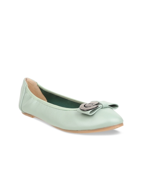 Sherrif Shoes Women Green Solid Ballerinas