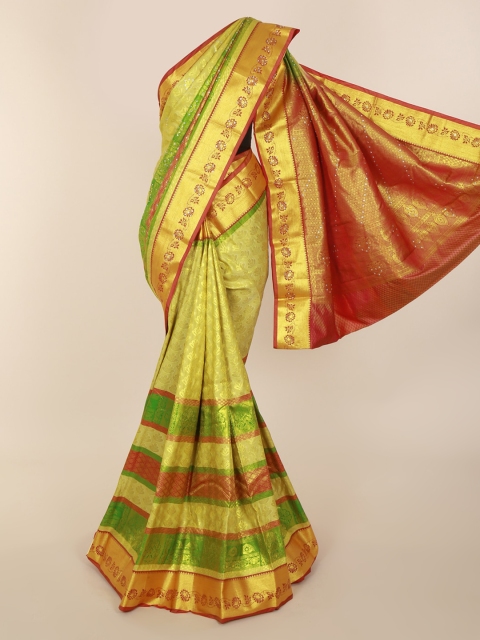 Pothys Green Pure Silk Printed Kanjeevaram Saree