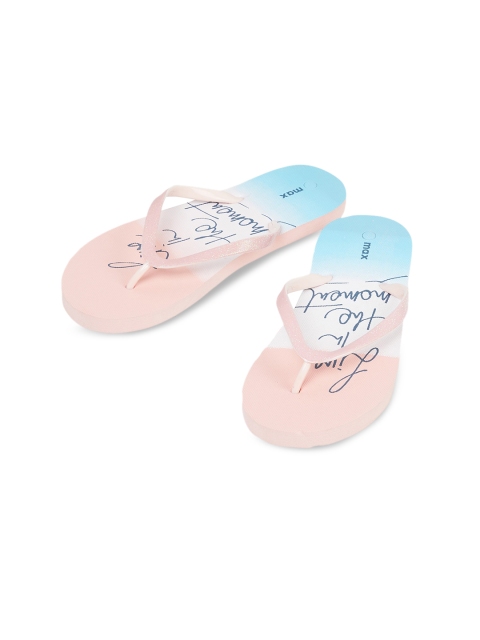 max Women Pink Solid Thong Flip-Flops