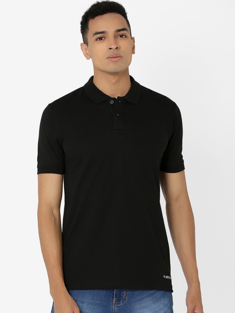 MARCA Disati Men Black Solid Polo Collar T-shirt