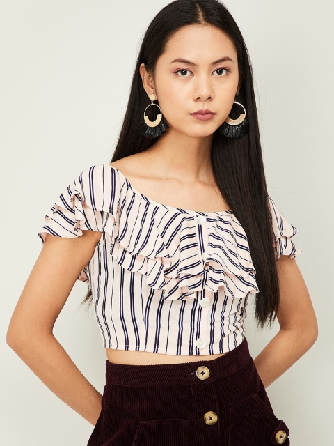 Ginger by Lifestyle Women Pink Striped Top