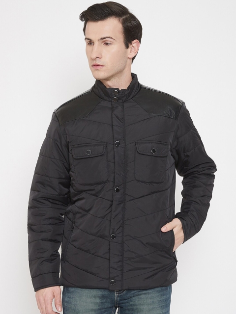 Octave Men Black Solid Lightweight Padded Jacket
