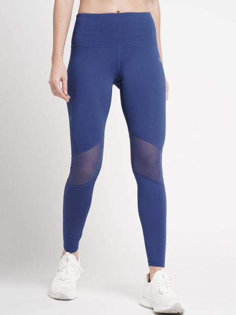 Cultsport Women Navy Blue Solid Tights